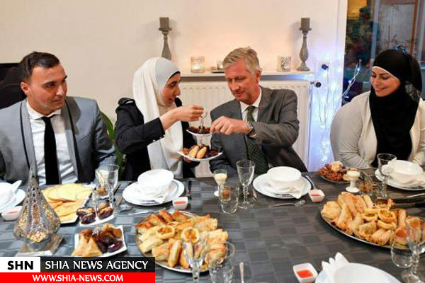 تصویر پادشاه بلژیک در مراسم افطاری