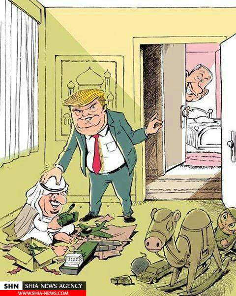 کاریکاتورهای رسانه‌های قطری علیه پادشاه عربستان