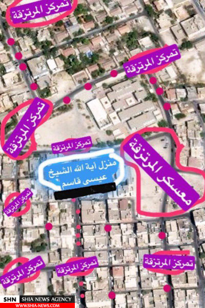 تصویری هوایی از محاصره منزل شیخ عیسی قاسم