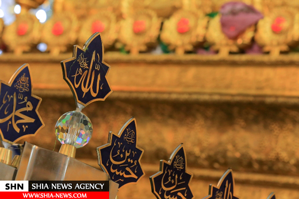 نصب حائل شیشه‌اى اطراف ضریح حرم مطهر امام علی(ع) + تصاویر