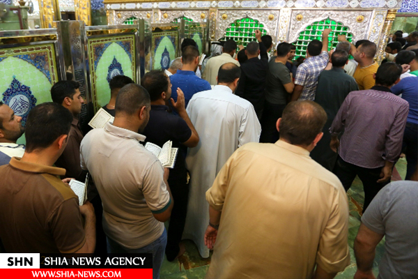 نصب حائل شیشه‌اى اطراف ضریح حرم مطهر امام علی(ع) + تصاویر