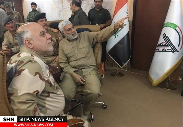 العبادی از مرکز فرماندهی الحشد الشعبی در موصل بازدید کرد