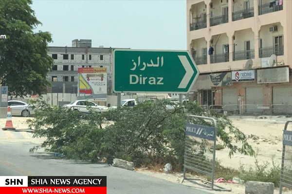 مزدوران آل خلیفه مانع اقامه نماز جمعه در منطقه الدراز شدند + تصاویر