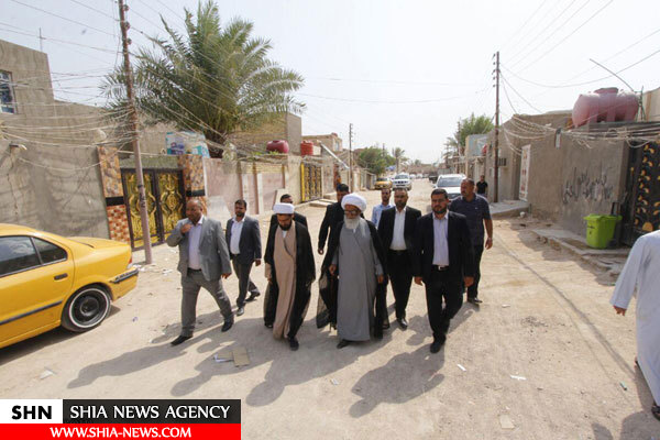 عیادت یکی از مراجع تقلید از مجروحان عراقی و دیدار با خانواده شهدا