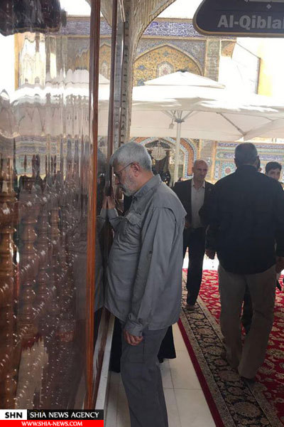 تشرف فرمانده ارشد الحشد الشعبی به حرم امیرالمؤمنین علی(ع) و وادی السلام + تصاویر