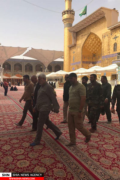 تشرف فرمانده ارشد الحشد الشعبی به حرم امیرالمؤمنین علی(ع) و وادی السلام + تصاویر