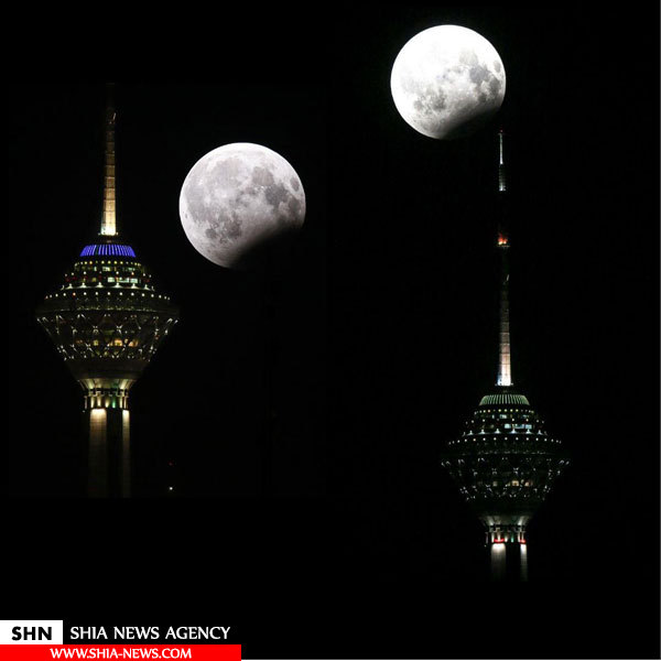 نمایی زیبا از ماه گرفتگی بر فراز برج میلاد نمایی زیبا از ماه گرفتگی بر فراز برج میلاد