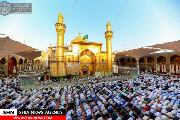 نماز عید قربان در صحن حرم علوی+ تصاویر