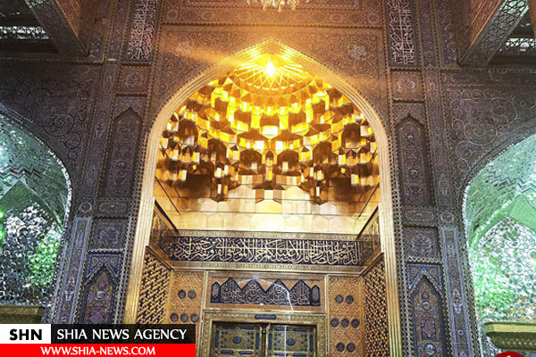 پرده برداری از ایوان مرمت شده باب القریش در حرم امامین جوادین علیهم السلام+تصاویر