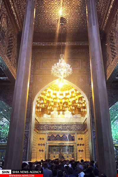 پرده برداری از ایوان مرمت شده باب القریش در حرم امامین جوادین علیهم السلام+تصاویر