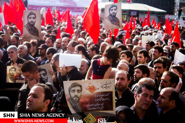 تشییع پیکر شهید محسن حججی در میدان امام حسین (ع) تهران