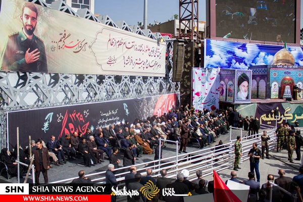 تشییع پیکر شهید محسن حججی در میدان امام حسین (ع) تهران