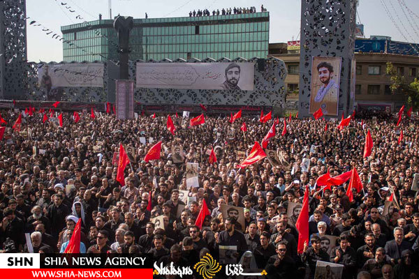 تشییع پیکر شهید محسن حججی در میدان امام حسین (ع) تهران