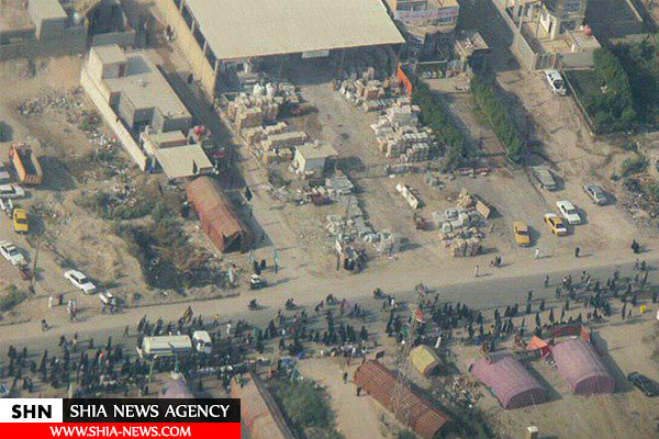 تصاویر هوایی پیاده روی زائران اربعین