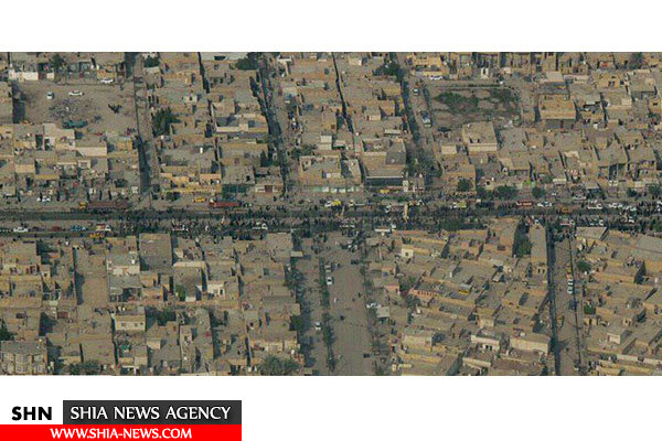 تصاویر هوایی پیاده روی زائران اربعین