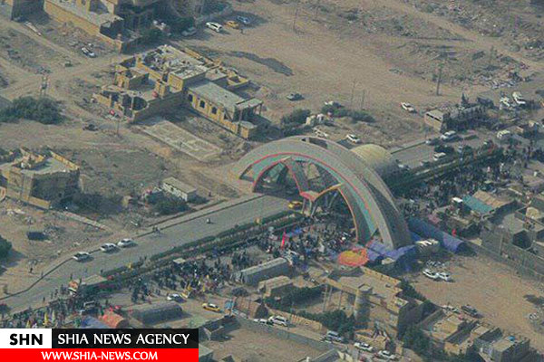 تصاویر هوایی پیاده روی زائران اربعین