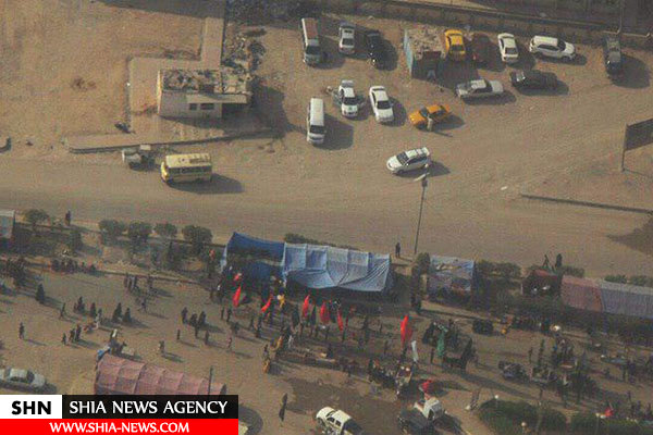 تصاویر هوایی پیاده روی زائران اربعین