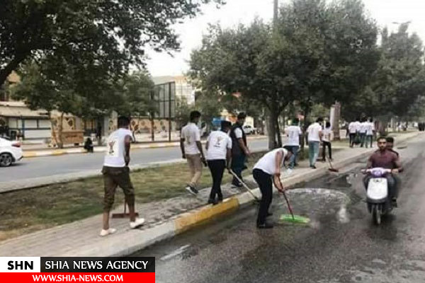 ۱۵۰ جوان داوطلب خیابانهای کربلای معلی را تمیز کردند+ تصاویر ۱۵۰ جوان داوطلب خیابانهای کربلای معلی را تمیز کردند+ تصاویر