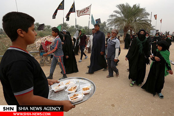 پیاده روی زائران اربعین حسینی از مسیر سماوه به کربلا