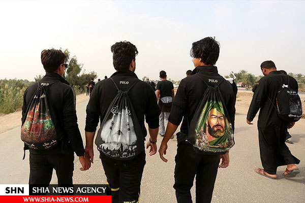 پیاده روی زائران اربعین حسینی از مسیر سماوه به کربلا