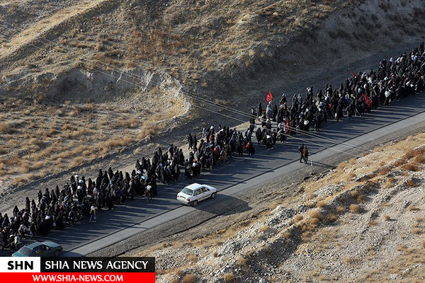 تصاویر هوایی پیاده روی زائران حرم رضوی - مشهد