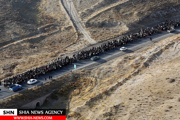 تصاویر هوایی پیاده روی زائران حرم رضوی - مشهد