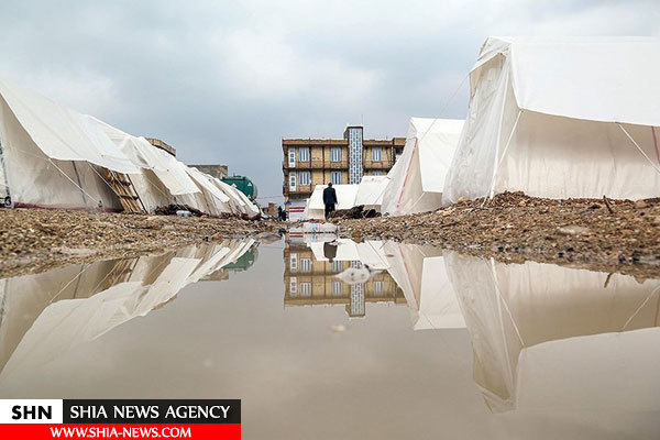 بارش باران در مناطق زلزله زده