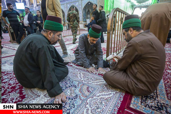 مفروش شدن حرم حضرت عباس(ع) با فرش‌های جدید