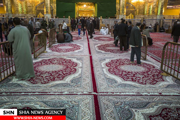 مفروش شدن حرم حضرت عباس(ع) با فرش‌های جدید