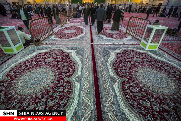 مفروش شدن حرم حضرت عباس(ع) با فرش‌های جدید