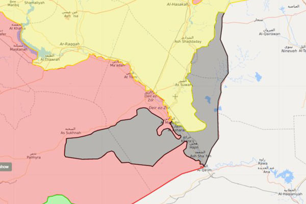 نقشه امروز سوریه و سهم هر یک از طرف‌های حاضر