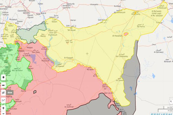 نقشه امروز سوریه و سهم هر یک از طرف‌های حاضر