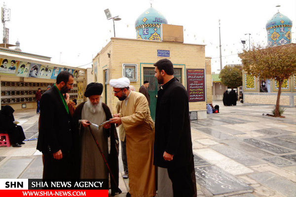 حضور آیت الله علوی گرگانی در گلزار شهدای شیخان+ تصویر