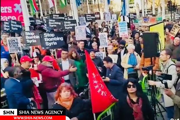 تظاهرات ضد جنگ در مقابل پارلمان انگلیس+تصاویر