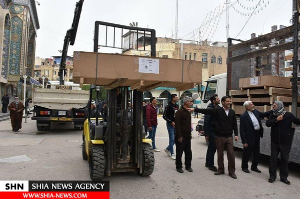 ضریح مطهر شهدای کربلا وارد این شهر مقدس شد+ تصاویر