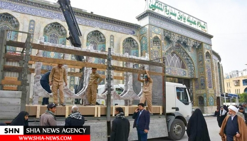 ضریح مطهر شهدای کربلا وارد این شهر مقدس شد+ تصاویر