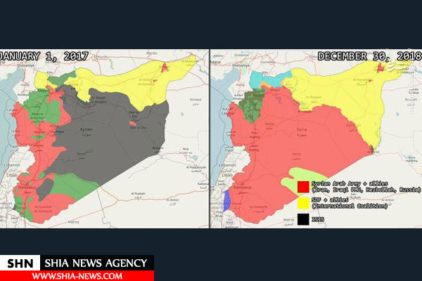 سرنوشت داعش در سوریه طی دو سال اخیر +نقشه