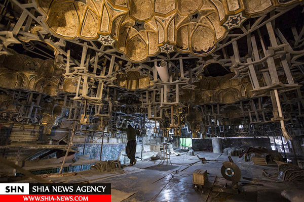 باب القبله حرم حضرت عباس (ع) مزّین به هنر اسلامی شد