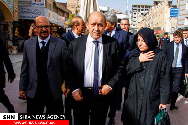 پوشش ویژه همسر وزیر فرانسوی در نجف و نکته سنجی عراقی ها