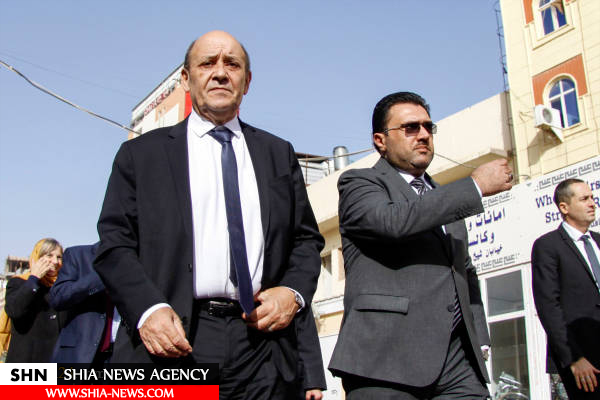 تصاویر حضور وزیر خارجه فرانسه در حرم امام علی(ع)
