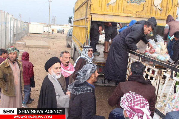 کمک های بشردوستانه آیت‌الله‌العظمی سیستانی به آوارگان عراق+تصاویر