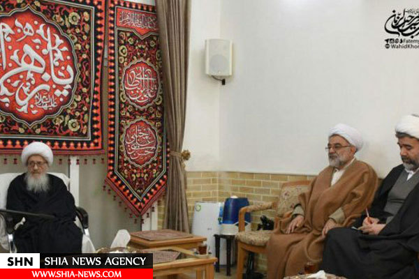 تصاویری از دیدار حجت الاسلام قاضی عسگر با آیت الله وحید خراسانی