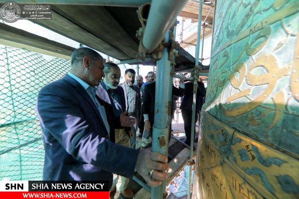 آغاز عملیات بازسازی گلدسته شمالی ایوان نجف اشرف+ تصاویر