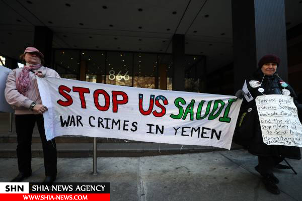تظاهرات مردم نیویورک علیه جنگ عربستان در یمن