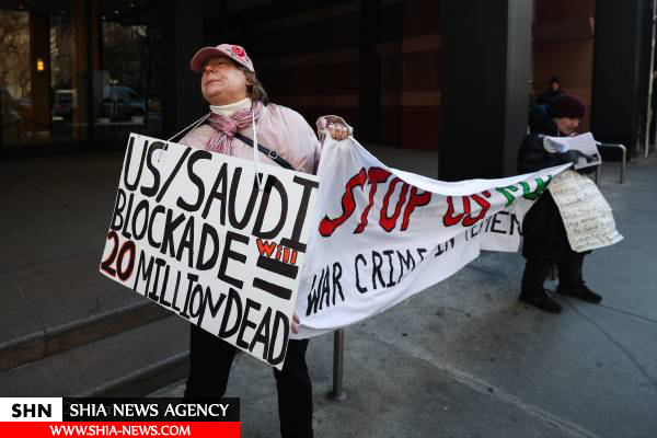 تظاهرات مردم نیویورک علیه جنگ عربستان در یمن