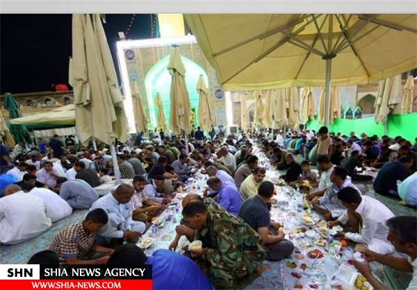 تصاویر ضیافت افطار در حرم امامین عسکریین(ع)