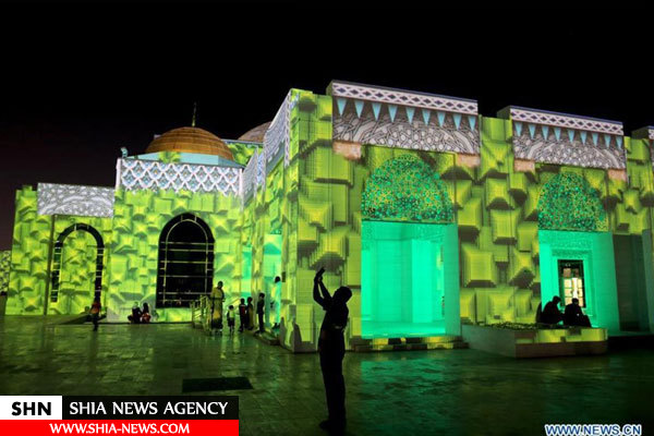نورافشانی مسجد عجمان امارات در رمضان