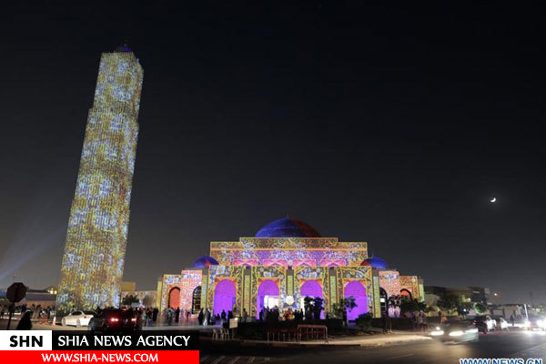 نورافشانی مسجد عجمان امارات در رمضان