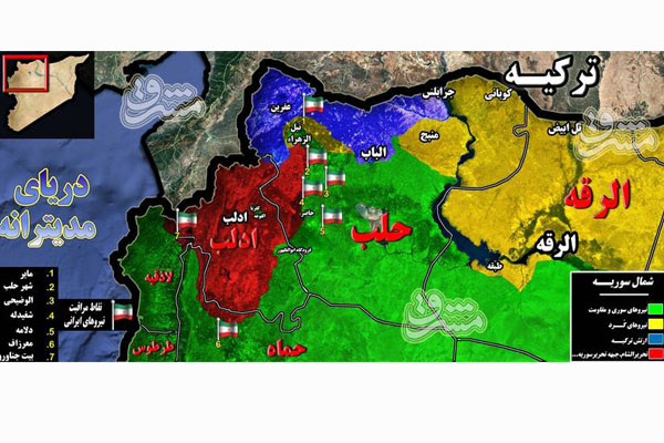 هفت ایستگاه مراقبتی نیروهای ایرانی در شمال سوریه + نقشه میدانی