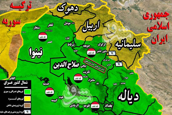 حمله سنگین داعش برای اشغال مهمترین چاههای نفتی عراق + نقشه میدانی حمله سنگین داعش برای اشغال مهمترین چاههای نفتی عراق + نقشه میدانی